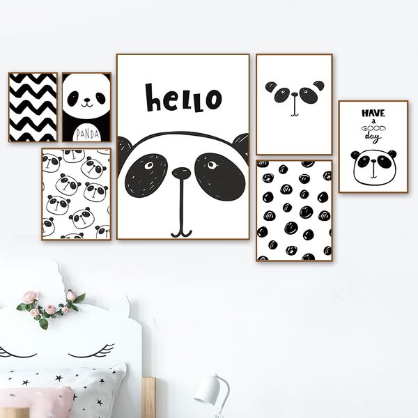 cute cartoon panda pattern print and poster canvas painting wall art picture black and white for baby child room home decoration
cute cartoon panda pattern print and poster canvas painting wall art picture black and white for baby child room home decoration