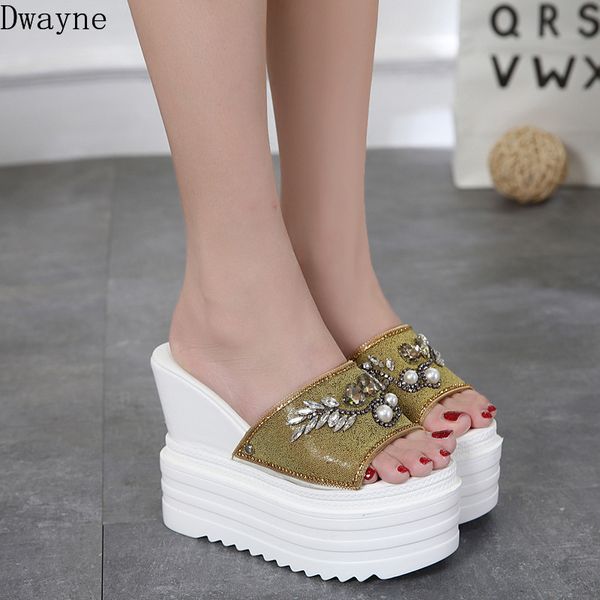 summer new wedge with women's slippers korean rhinestone fashion waterproof platform wild female slippers, Black
summer new wedge with women's slippers korean rhinestone fashion waterproof platform wild female slippers, Black