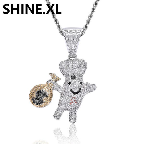 micro paved cubic zircon moneybag doll pendant necklace brass silver plated charm cute cartoon bling hip hop jewelry gift
micro paved cubic zircon moneybag doll pendant necklace brass silver plated charm cute cartoon bling hip hop jewelry gift