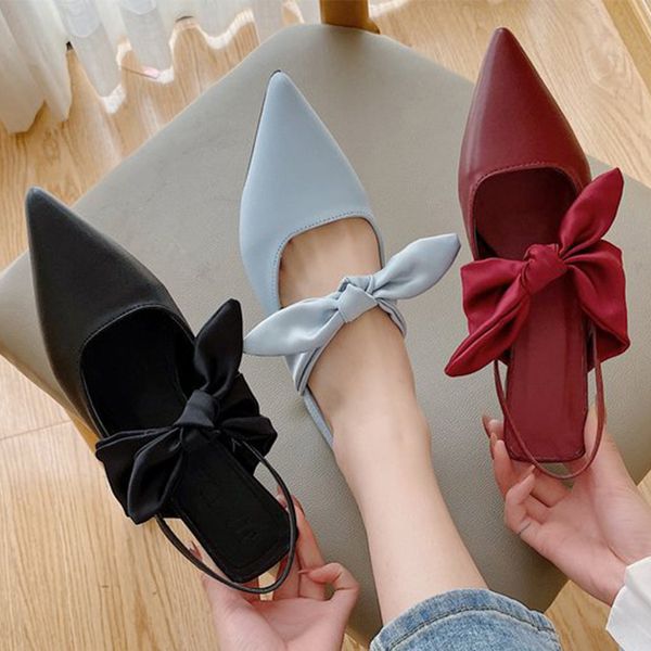 fairy bow-knot pointed toe slingback women sandals high heels shoes women slippers solid cover toe slip on femmes sandales 2020, Black
fairy bow-knot pointed toe slingback women sandals high heels shoes women slippers solid cover toe slip on femmes sandales 2020, Black