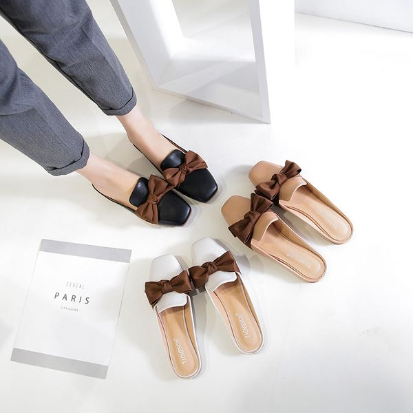 2020 butterfly-knot flats mules women square toe slippers fashion slip on shoes flat mule comfortable loafers sandalias mujer, Black
2020 butterfly-knot flats mules women square toe slippers fashion slip on shoes flat mule comfortable loafers sandalias mujer, Black