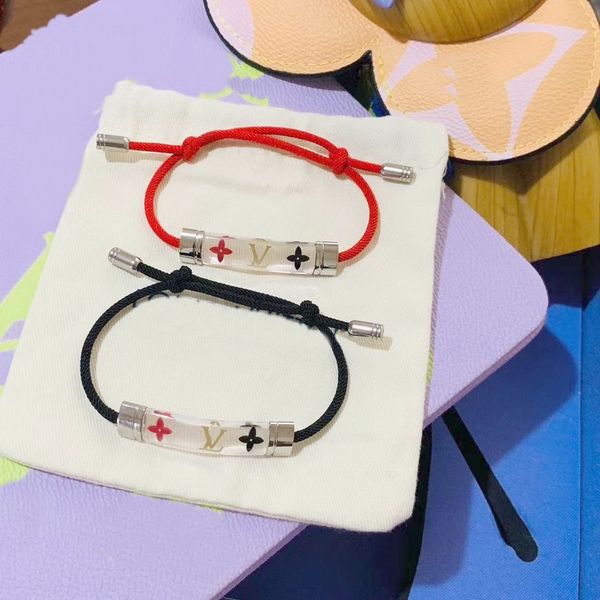 europe america fashion men lady women resin enamel v initials four leaf flower 4 color adjustable pull-out rope inclusion bracelet, Black
europe america fashion men lady women resin enamel v initials four leaf flower 4 color adjustable pull-out rope inclusion bracelet, Black