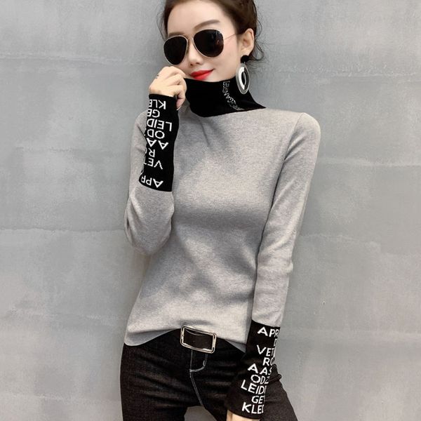 women's sweater high collar thickened bottomed sweater women's pullover long sleeve tight top, White;black
women's sweater high collar thickened bottomed sweater women's pullover long sleeve tight top, White;black