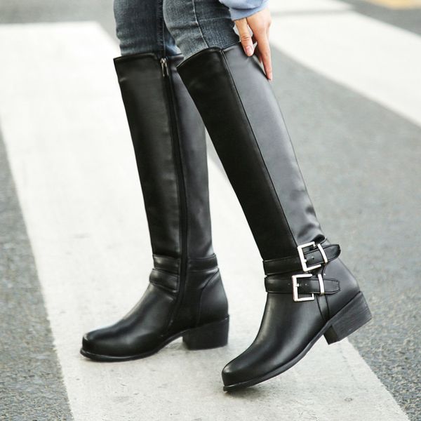 aiweiyi knee high boots for woman round toe buckle design platform shoes thick fur keep warm winter boots snow botas mujer, Black
aiweiyi knee high boots for woman round toe buckle design platform shoes thick fur keep warm winter boots snow botas mujer, Black