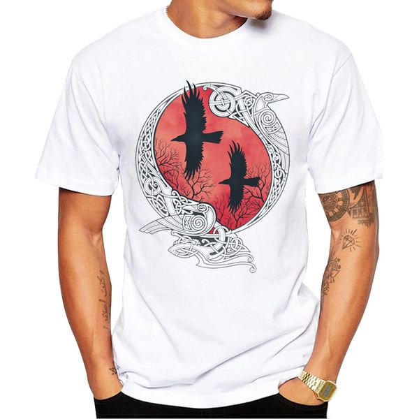 2018 custom men t-shirt short sleeve fashion odin t shirts hugin and munin printed tee shrits hipster basic
2018 custom men t-shirt short sleeve fashion odin t shirts hugin and munin printed tee shrits hipster basic