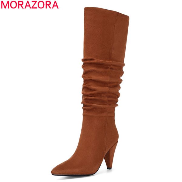 morazora 2020 winter new arrive fashion 3 colors women boots thick high heels pointed toe flock knee high boots plus size 34-43, Black
morazora 2020 winter new arrive fashion 3 colors women boots thick high heels pointed toe flock knee high boots plus size 34-43, Black