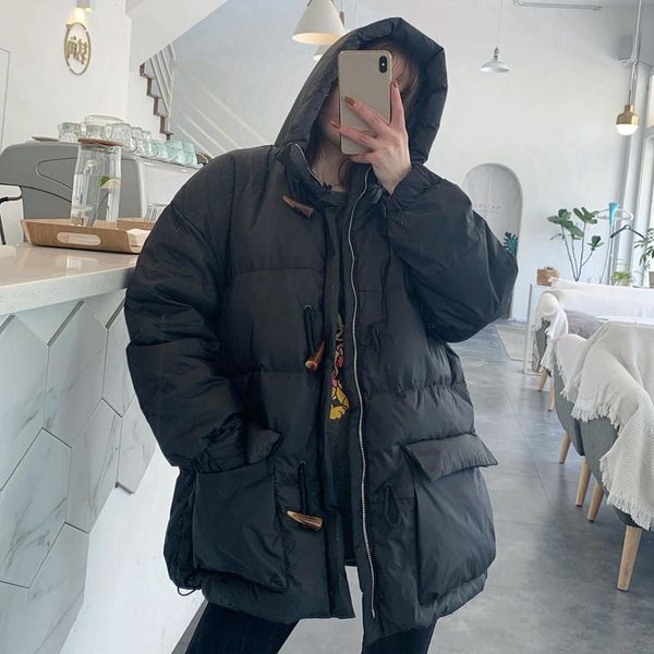 women's down & parkas oversized winter jacket women clothes black hooded loose cotton coat female thicken warm padded coats q2923
women's down & parkas oversized winter jacket women clothes black hooded loose cotton coat female thicken warm padded coats q2923
