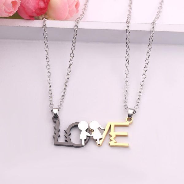love" letters pendant heartbeat love couple necklace stainless steel fashionable and refined couple jewelry gift, Silver
love" letters pendant heartbeat love couple necklace stainless steel fashionable and refined couple jewelry gift, Silver