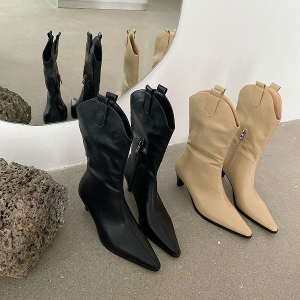 dxfan pointed toe cowboy western boots women side zipper solid high heel boots women mid-calf winter, Black
dxfan pointed toe cowboy western boots women side zipper solid high heel boots women mid-calf winter, Black