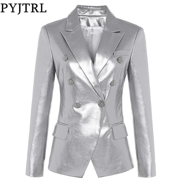 pyjtrl women's autumn winter fashion casual blazer slim fit jacket double breasted synthetic leather blazer overcoat, White;black
pyjtrl women's autumn winter fashion casual blazer slim fit jacket double breasted synthetic leather blazer overcoat, White;black