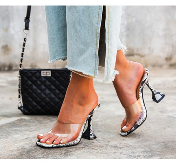 net red women transparent slippers summer 2020 thin heels 11cm fashion square toe serpentine wild female sandals ladies slides, Black
net red women transparent slippers summer 2020 thin heels 11cm fashion square toe serpentine wild female sandals ladies slides, Black