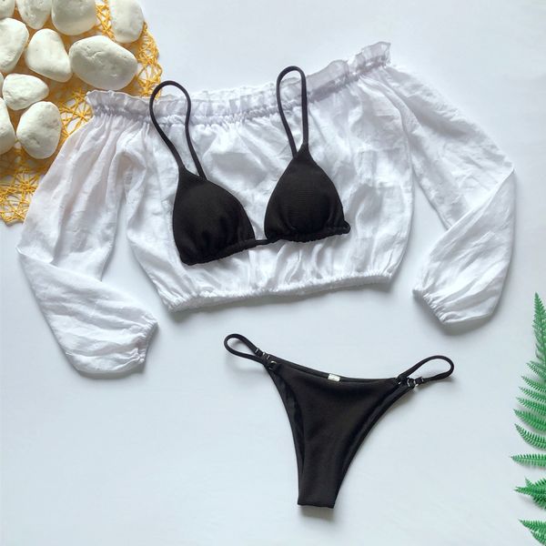 2020 new long sleeve ribbed brazilian bikini women swimwear female swimsuit 3 piece bikini set micro bathing suit swim beachwear
2020 new long sleeve ribbed brazilian bikini women swimwear female swimsuit 3 piece bikini set micro bathing suit swim beachwear