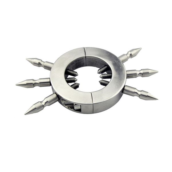 stainless steel cock ring scrotum bondage torture testicle ring pendant ball stretcher with six spikes cbt pleasure toys 200g xcxa197
stainless steel cock ring scrotum bondage torture testicle ring pendant ball stretcher with six spikes cbt pleasure toys 200g xcxa197
