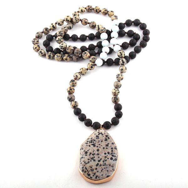 fashion bohemian jewelry 108pc natural stone knotted stone drop pendant necklace for women ethnic necklace, Silver
fashion bohemian jewelry 108pc natural stone knotted stone drop pendant necklace for women ethnic necklace, Silver