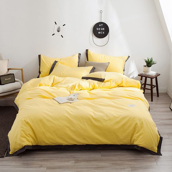 yellow bedding cotton set nordic 100% cotton sheet, pillowcase & duvet cover contrast color black side bedcloth solid bed linens
yellow bedding cotton set nordic 100% cotton sheet, pillowcase & duvet cover contrast color black side bedcloth solid bed linens