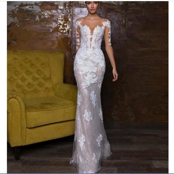 new designed mermaid wedding dresses with detachable train lace appliqued bridal gowns illusion bodice country wedding dress, White
new designed mermaid wedding dresses with detachable train lace appliqued bridal gowns illusion bodice country wedding dress, White
