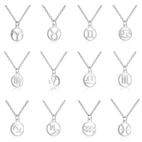 12 constellation zodiac sign necklace for women stainless steel silver link chain leo libra aries circle pendant horoscope astrology jewelry
12 constellation zodiac sign necklace for women stainless steel silver link chain leo libra aries circle pendant horoscope astrology jewelry