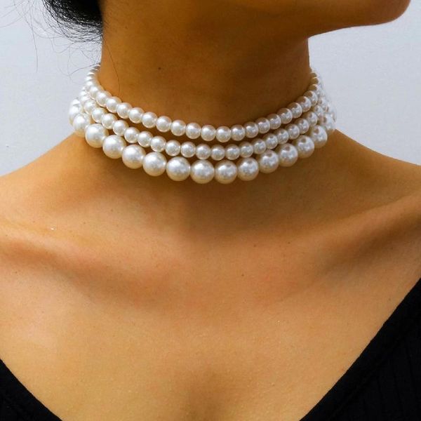 3pcs/set faux pearl beaded choker necklace simple multilayer chain necklace for women girls party jewelry gift 2020 fashion, Silver
3pcs/set faux pearl beaded choker necklace simple multilayer chain necklace for women girls party jewelry gift 2020 fashion, Silver