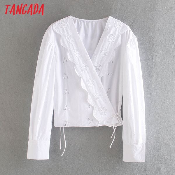 tangada women hollow out embroidery cotton shirts v-neck female vintage blouses 5z203, White
tangada women hollow out embroidery cotton shirts v-neck female vintage blouses 5z203, White