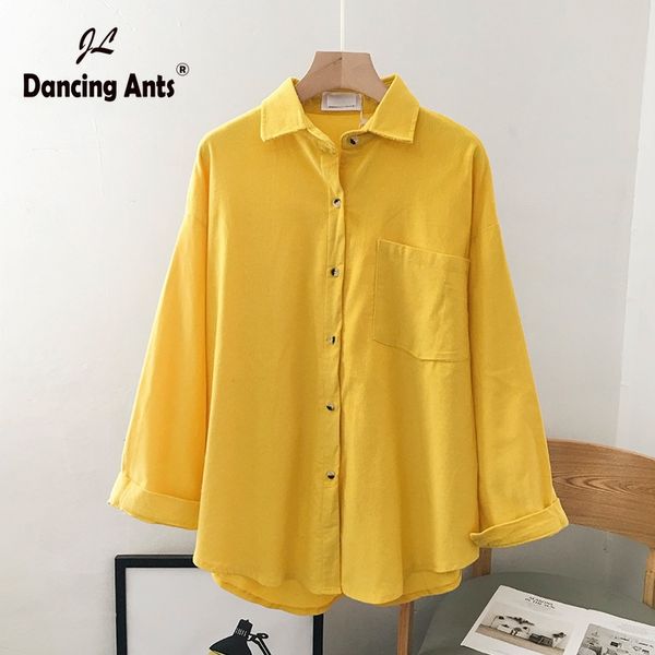women's polos autumn shirts women long sleeve pocket single-breasted loose solid elegant french chic, White
women's polos autumn shirts women long sleeve pocket single-breasted loose solid elegant french chic, White