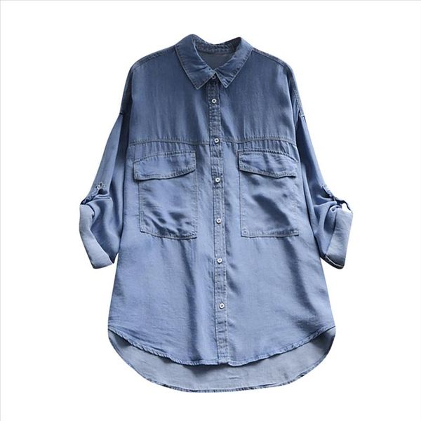 solid blouses women 2020 casual denim long sleeve pullover blouse v neck long shirt women blouse blusas femininas elegante, White
solid blouses women 2020 casual denim long sleeve pullover blouse v neck long shirt women blouse blusas femininas elegante, White