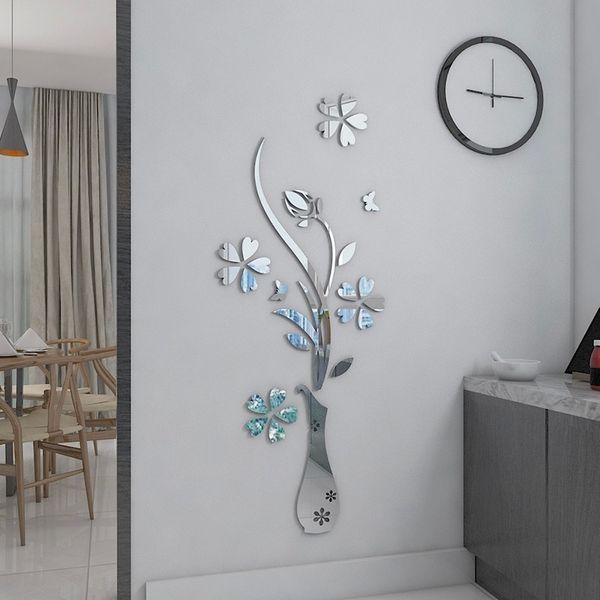 mirror flower vase 3d crystal acrylic wall stickers entranceway furniture diy art wall decor stickers sliver gold color
mirror flower vase 3d crystal acrylic wall stickers entranceway furniture diy art wall decor stickers sliver gold color