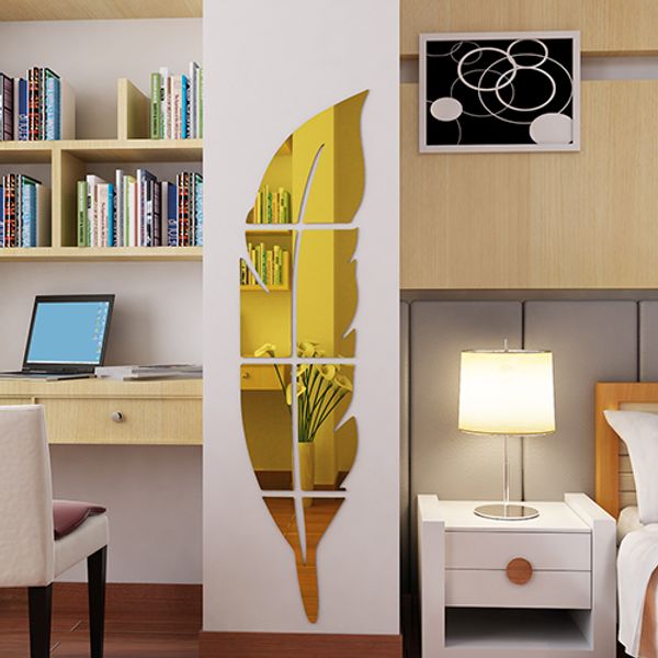 sliver/gold feather acrylic mirror wall stickers bedroom wardrobe diy decal sticker kitchen bathroom creative decoration sticker
sliver/gold feather acrylic mirror wall stickers bedroom wardrobe diy decal sticker kitchen bathroom creative decoration sticker