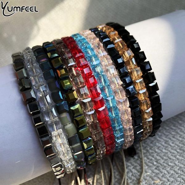 yumfeel brand new crystal bracelet handmade 4x4mm glass adjustable bracelet & bangles women men jewelry, Red;blue
yumfeel brand new crystal bracelet handmade 4x4mm glass adjustable bracelet & bangles women men jewelry, Red;blue