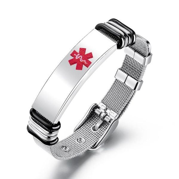 trendy stainless steel silica gel silver color men's bracelet bangle international rescue sign decorating jewelry, Black
trendy stainless steel silica gel silver color men's bracelet bangle international rescue sign decorating jewelry, Black