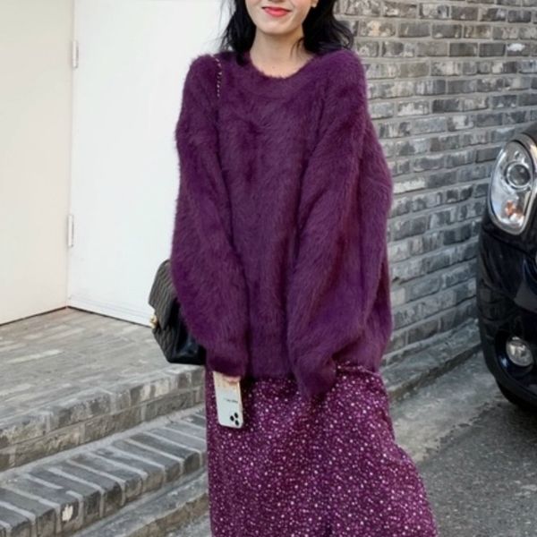 cute plush warm new style for autumn and winter sweater thicken for 2020 long-sleeved purple, White;black
cute plush warm new style for autumn and winter sweater thicken for 2020 long-sleeved purple, White;black