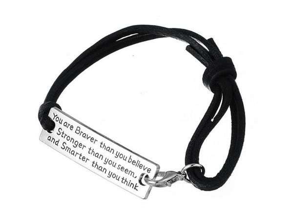 tennis you are braver than believe charm inspirational leather bracelet jewelry, Golden;silver
tennis you are braver than believe charm inspirational leather bracelet jewelry, Golden;silver