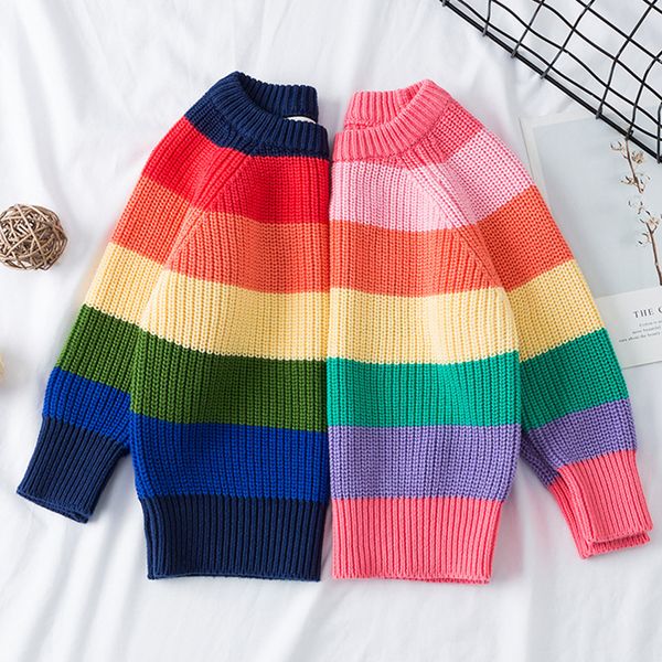 baby boys girls stripe knitted sweater outfits christmas baby boy winter thick knitted clothes girls sweaters lj200813, Blue
baby boys girls stripe knitted sweater outfits christmas baby boy winter thick knitted clothes girls sweaters lj200813, Blue