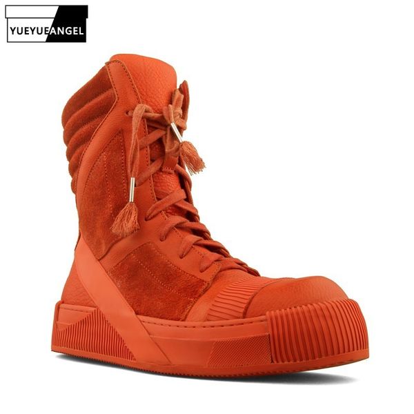 brand vintage korean round toe lace up male high boots fashion streetwear casual thick bottom mens genuine leather boots, Black
brand vintage korean round toe lace up male high boots fashion streetwear casual thick bottom mens genuine leather boots, Black