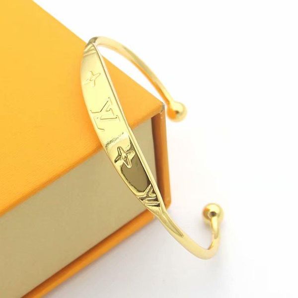 fashion men lady titanium steel engrave four leaf flower v letter 18k gold plated open bracelets bangle 3 color, Black
fashion men lady titanium steel engrave four leaf flower v letter 18k gold plated open bracelets bangle 3 color, Black