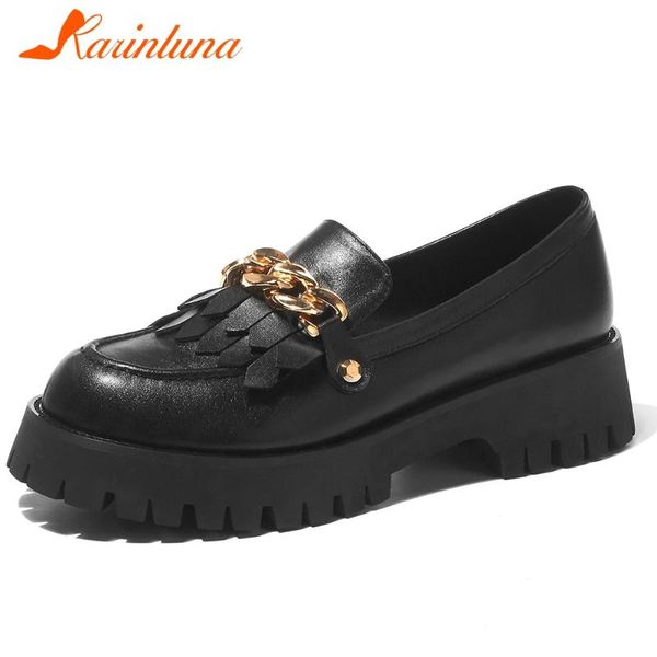 karin 2020 spring new ladies cool chains loafers genuine leather platform flats women daily fashion decorating shoes woman, Black
karin 2020 spring new ladies cool chains loafers genuine leather platform flats women daily fashion decorating shoes woman, Black