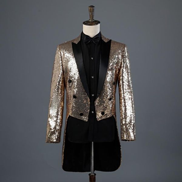 men's tracksuits sequined tuxedo stage performance dress magician's jacket night club hosts court suit, Gray
men's tracksuits sequined tuxedo stage performance dress magician's jacket night club hosts court suit, Gray