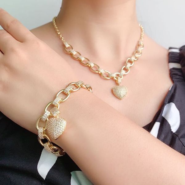 trendy 18kgold colors heart shape pendant necklace bracelet set link chain choker necklace adjust women wedding heart set, Silver
trendy 18kgold colors heart shape pendant necklace bracelet set link chain choker necklace adjust women wedding heart set, Silver