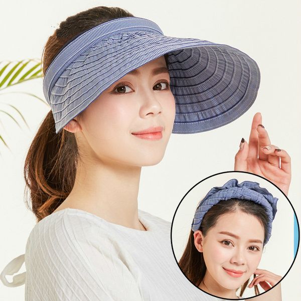summer knitted hat striped folding sunshade cap fold stripe hairpin sunshade dual-purpose no roof duck tongue protector sun hat, Blue;gray
summer knitted hat striped folding sunshade cap fold stripe hairpin sunshade dual-purpose no roof duck tongue protector sun hat, Blue;gray