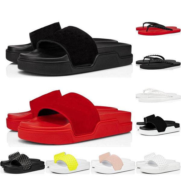 new fashion men women flip flops red bottom spikes summer slippers triple black white yellow slides house outdoor mens sandals 38-46
new fashion men women flip flops red bottom spikes summer slippers triple black white yellow slides house outdoor mens sandals 38-46