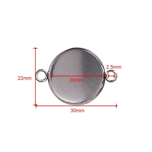 30pcs/lot 20mm stainless steel connector setting cabochon base cameo bezel 1/1 loop round diy pendant jewelry making components
30pcs/lot 20mm stainless steel connector setting cabochon base cameo bezel 1/1 loop round diy pendant jewelry making components