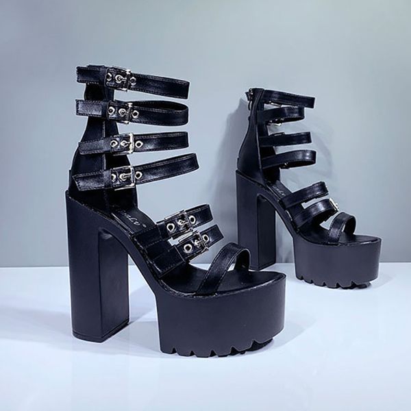women's sandals for women and ladies high heel waterproof platform thick black white rome style cool shoes -9958-9
women's sandals for women and ladies high heel waterproof platform thick black white rome style cool shoes -9958-9