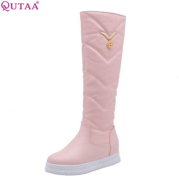 qutaa 2020 snow boots fashion women shoes winter warm wedges heel round toe women knee high boots big size 34-43, Black
qutaa 2020 snow boots fashion women shoes winter warm wedges heel round toe women knee high boots big size 34-43, Black