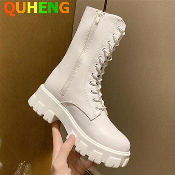new women's boots lace up middle tube motorcycle botas female spring autumn platform leather boots fashion ladies white, Black
new women's boots lace up middle tube motorcycle botas female spring autumn platform leather boots fashion ladies white, Black