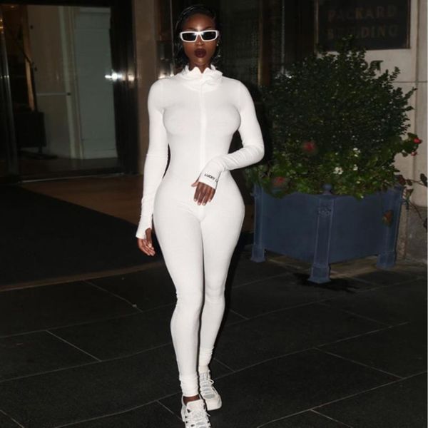 women's jumpsuit solid color high collar long sleeve tight sports jogging clothes, Black;white
women's jumpsuit solid color high collar long sleeve tight sports jogging clothes, Black;white