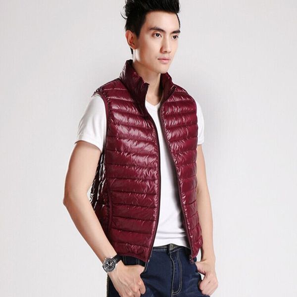 men's vests 2021 white duck down stand collar vest waistcoat men light soft warm winter bright, Black;white
men's vests 2021 white duck down stand collar vest waistcoat men light soft warm winter bright, Black;white