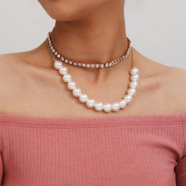 gold color shining rhinestone choker imitation pearl clavicle chain pendant necklace for women 2020 fashion jewelry, Silver
gold color shining rhinestone choker imitation pearl clavicle chain pendant necklace for women 2020 fashion jewelry, Silver