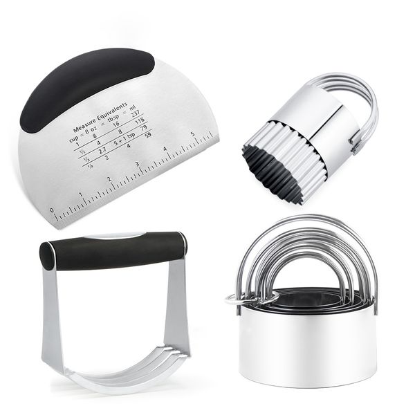 home accessories stainless steel dough blender biscuit cutter pastry scraper set 
home accessories stainless steel dough blender biscuit cutter pastry scraper set
