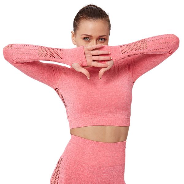 женщины бесшовные crop top workout гибкая четырехпроводной вязание йога tops спортивный фитнес одежда бег с длинным рукавом спортивные топы, White;red
женщины бесшовные crop top workout гибкая четырехпроводной вязание йога tops спортивный фитнес одежда бег с длинным рукавом спортивные топы, White;red