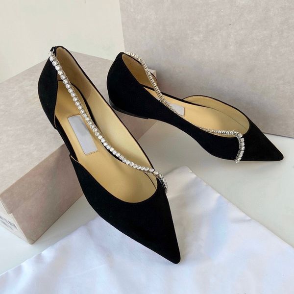 crystal chain woman shoes pointed toe fashion flats 2020 new luxury designer brand genuine leather ladies slippers, Black
crystal chain woman shoes pointed toe fashion flats 2020 new luxury designer brand genuine leather ladies slippers, Black