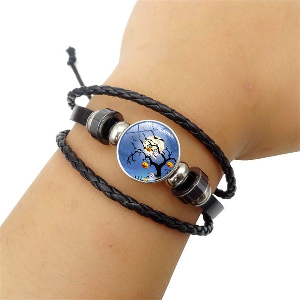 charm bracelets fashion multilayer black leather handmade woven bracelet classic glass dome pumpkin bangle halloween jewelry men women, Golden;silver
charm bracelets fashion multilayer black leather handmade woven bracelet classic glass dome pumpkin bangle halloween jewelry men women, Golden;silver